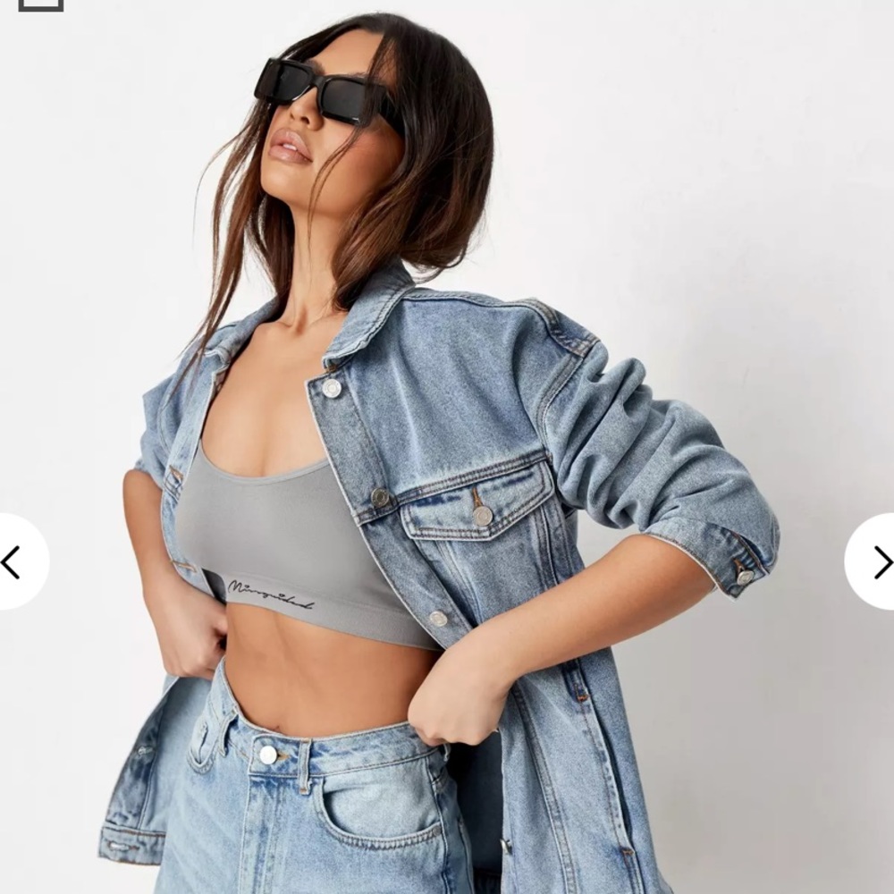 Missguided Oversized Ash Denim Jacket Recycled